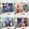 Ganyu Genshin Impact Pillow Case For Car Sofa Decorative Home Doublesided Print Plush Square Throw Pillow Cushion Cover