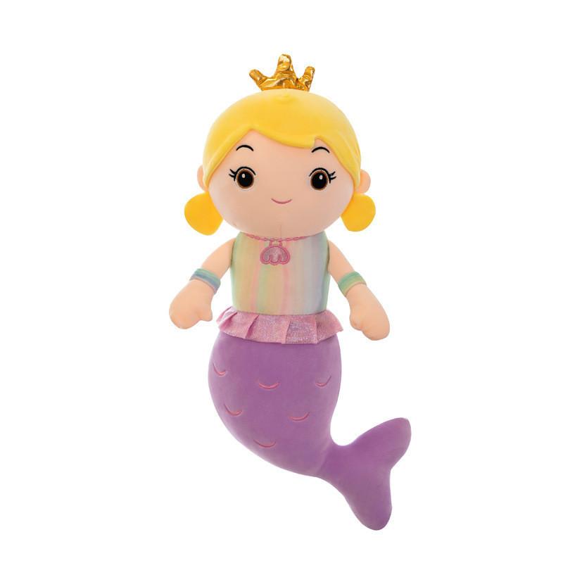 Lovely Mermaid Plush Cuddle Toy Cute Stuffed Doll For Girls Ideal Bedroom Decoration In Soft Colors