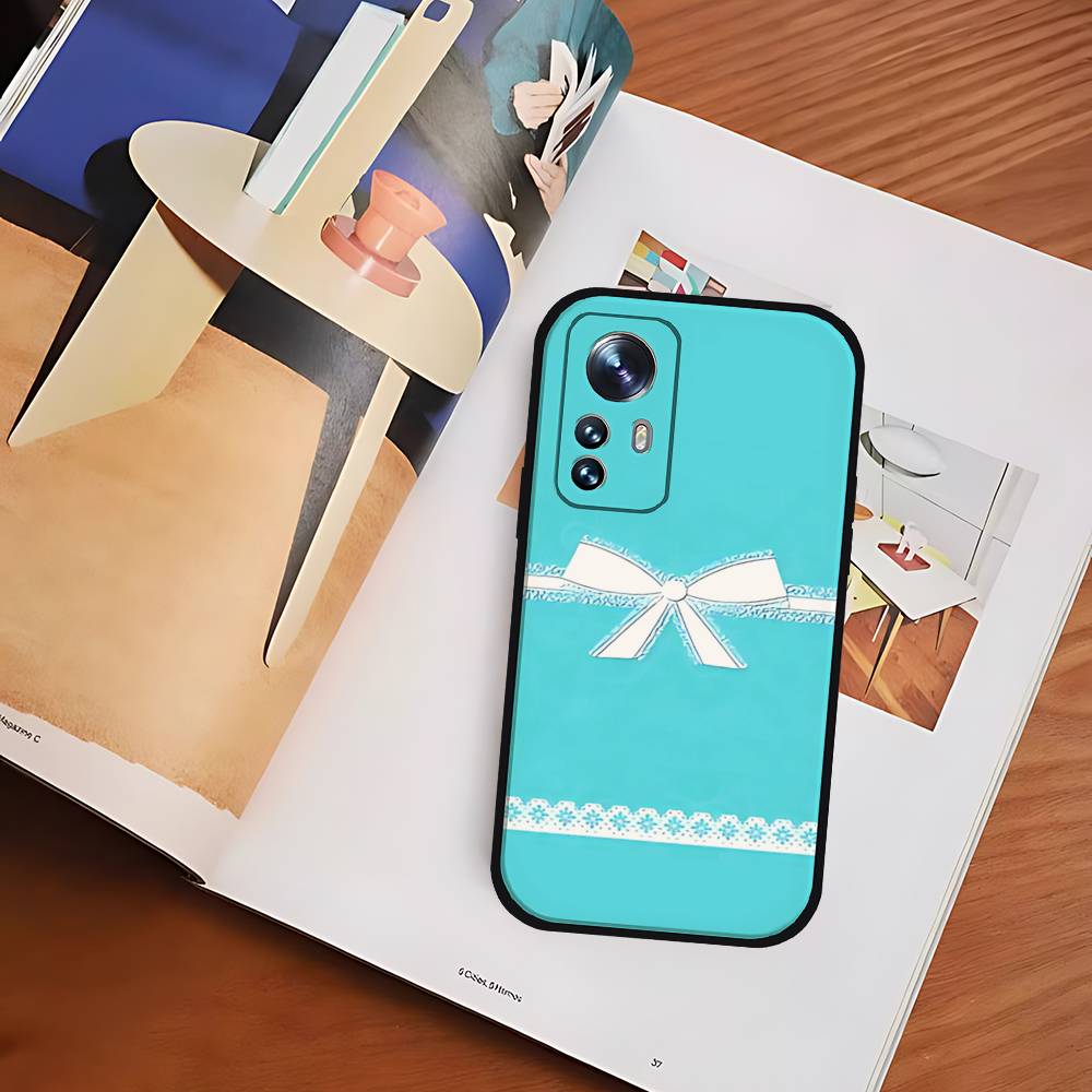 Голубой чехол для телефона Tiffany's для Xiaomi 11 12 Redmi Note 11 5G 8T 9A 9 10T Note 8 9 12S Ультратонкий, Ударопрочный, Черный