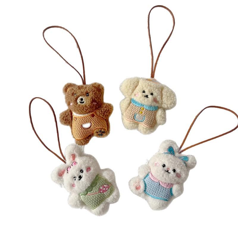 Adorable Miu-style Rabbit & Bear Bag Charm: Cute Girly Decoration & Creative Student Gift