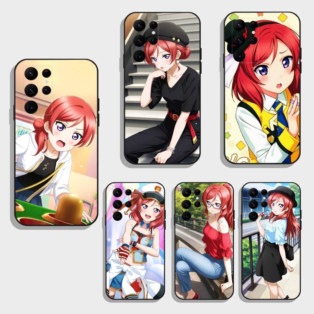 Nishikino Maki-Love Live Phone Case For Samsung S26,S25,S24,S23,S22,S30,S21,Ultra,Plus,FE 5G Black Soft Cover