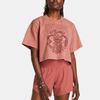 Under Armour Футболка с коротким рукавом и круглым вырезом, с принтом букв, женские топы, цвет каньон-розовый 1383048-696
