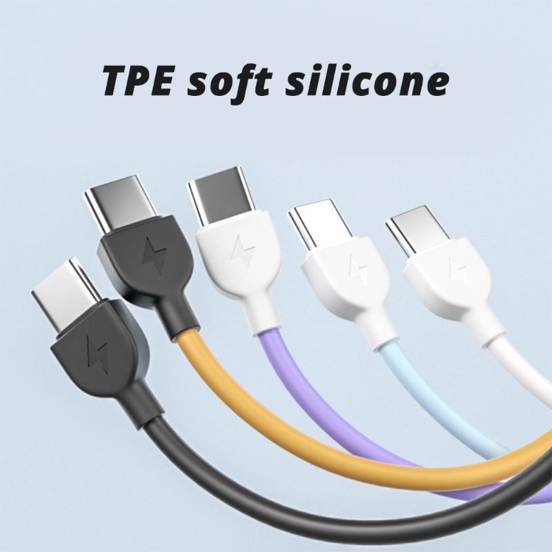 Кабель USB C - USB C Брелок Кабель для зарядки Type C 60 Вт Кабель для быстрой зарядки для телефона 15/16 S24 Note 20 Планшеты Компьютер