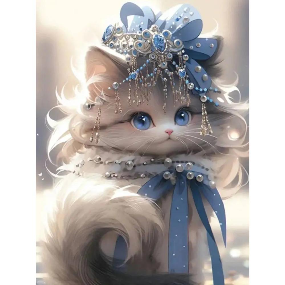 DIY Full Round Diamond Painting Cross Stitch 3D Cute Kitten Animal Scene Home Decorative Art Diamond Painting 5d Diamond Art Painting
