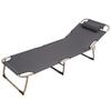 Folding Camping Cot Free Adjustment Waterproof Outdoor Lounge Chair Sleeping Cot Bed with Pillow