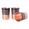 Copper Printed Design 250ML Water Glass with Rust Proof Protection for Home and Office Use Ayurveda and Yoga Health Benefits Glass Set of 6