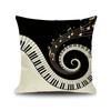 45X45CM Piano Key Wonderful Notes Decorative Pillowcase Car Sofa Art Piece Office Seat Cushion Cover Home Decoration