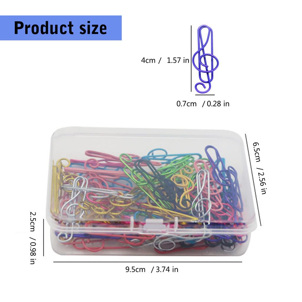 50 шт. скрепки в форме музыкальных нот 40 мм, маленькие металлические скрепки, держатели для файлов, металлические закладки для переплета файлов и документов