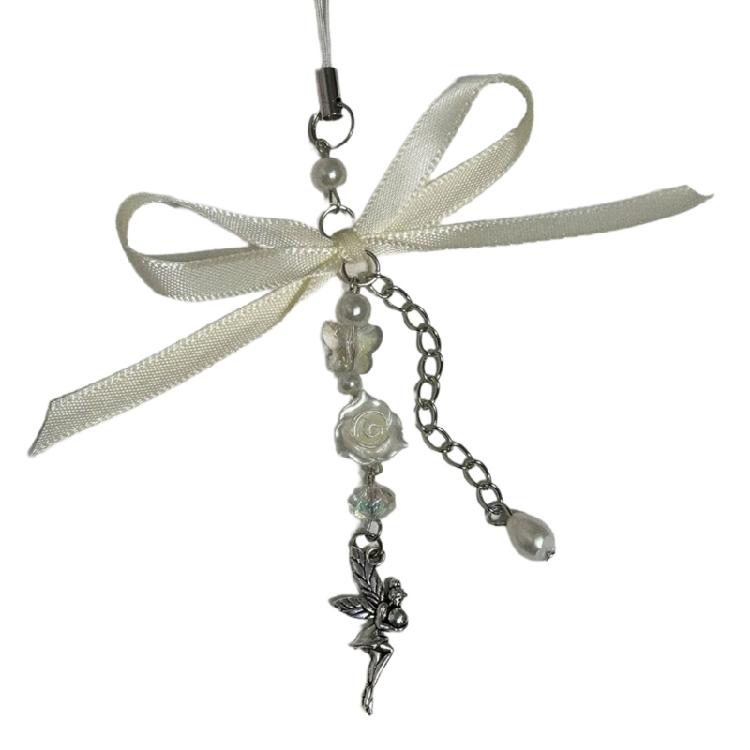 Кулон Ангел с цветком Брелок Сладкий бантик Шарм для телефона Ремешок для телефона Шнурок Бусина