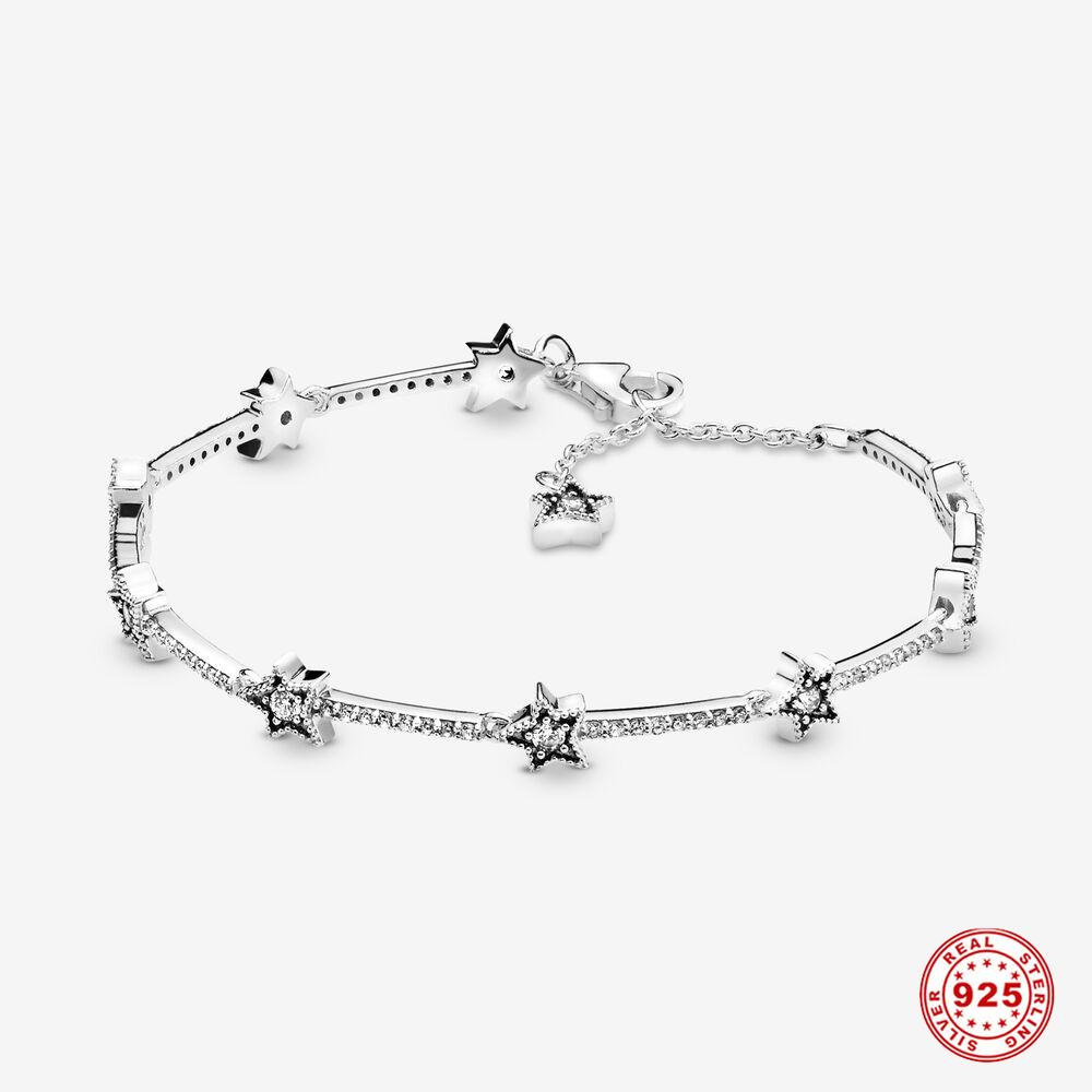S925 Серебряный Цвет Sky Star Shine Летний Браслет Женские Модные Украшения