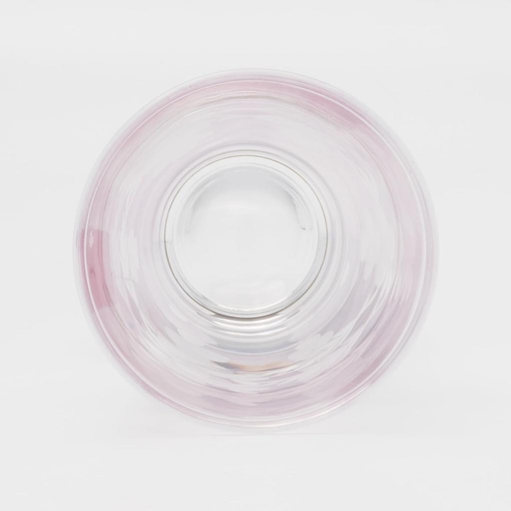 Стеклянный стакан для саке Otsuka Glass "Песня красок", Гинноми (приблизительно. 100мл), Открытый верх, Цветное стекло с цветочным узором, Розовый, Сделано в Японии, 01145-15-1PK-1P