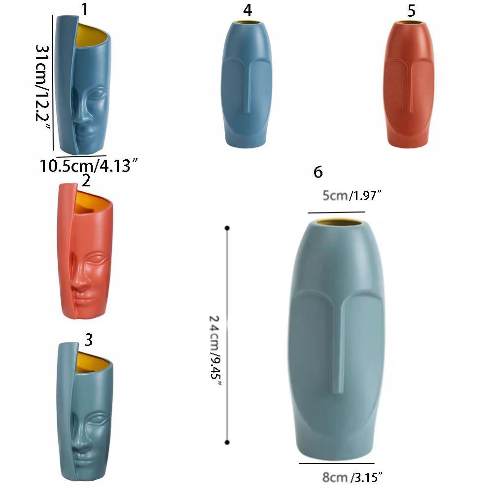 Exquisite Abstract Face Flower Vase Shatterproof Plastic Flower Pot Nordic Vase  Flower Arrangement