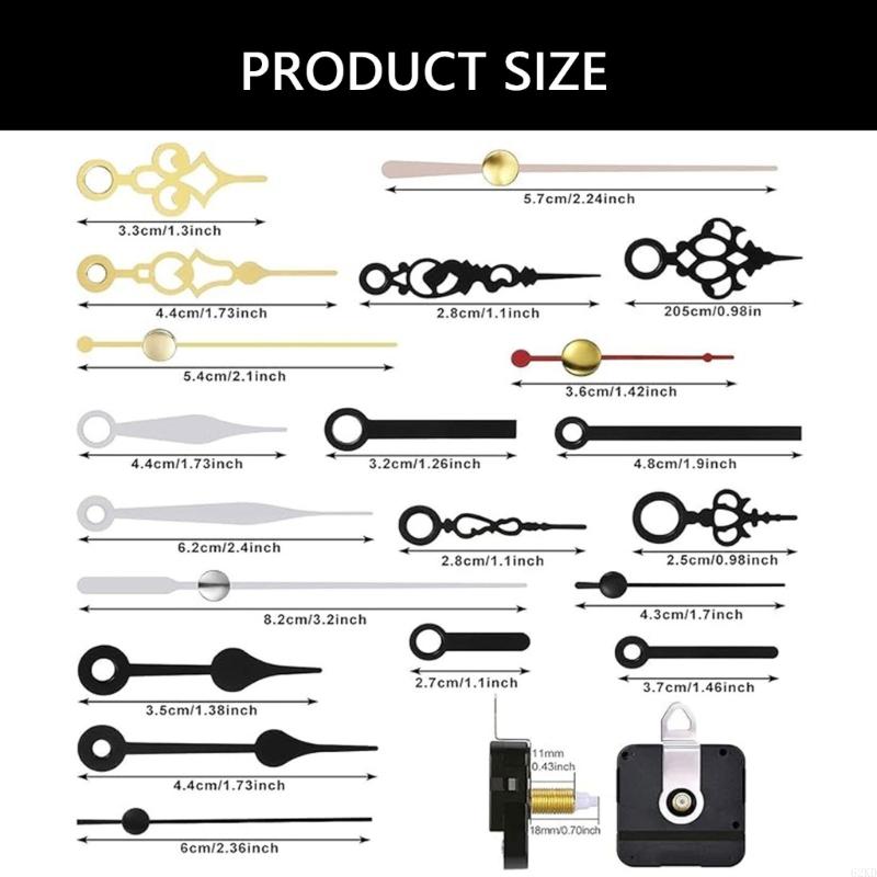 62KD 5 штук Тихий кварцевый часовой механизм Комплекты запасных частей с различными стрелками для самостоятельного ремонта и украшения дома
