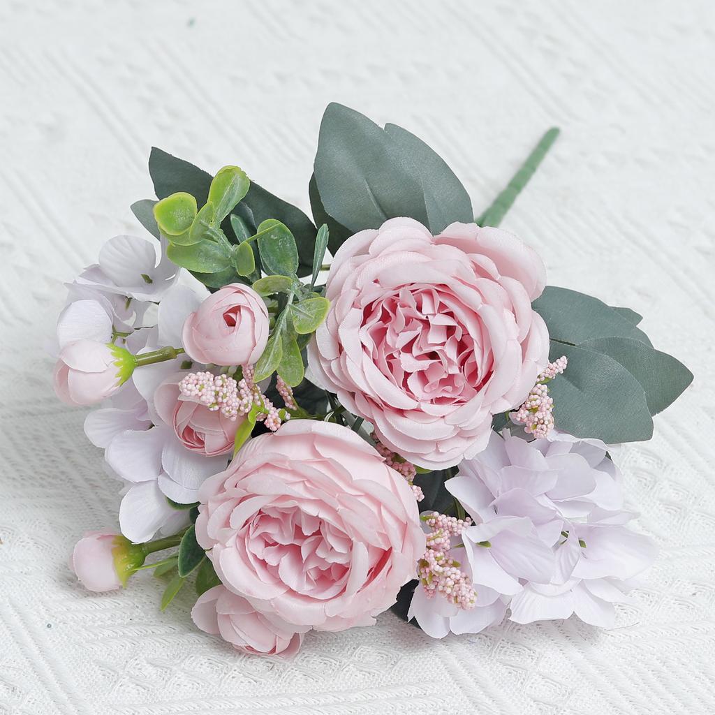 Beautiful Peony Artificial Flowers High Quality Hydrangeas Silk Bride Bouquet Wedding Home Room Festival Gift Table Decoration