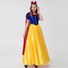 Adult Women's Snow White Fairy Tale Long Cosplay Dress - Halloween Princess Costume