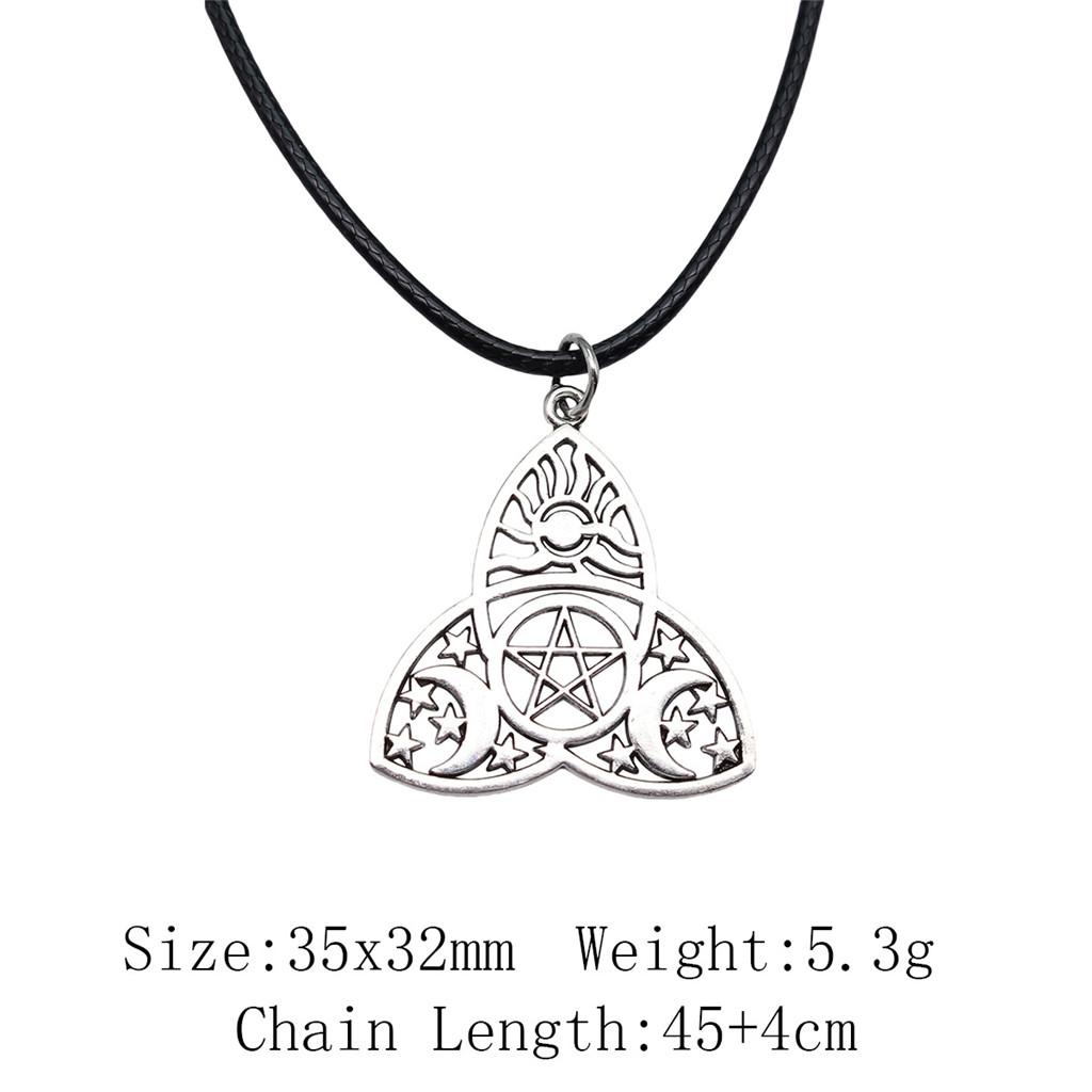 Birthday Gifts Choker Sun Moon Pentagram Necklace Leather Chain 45cm Art Supplies Neck Pendants
