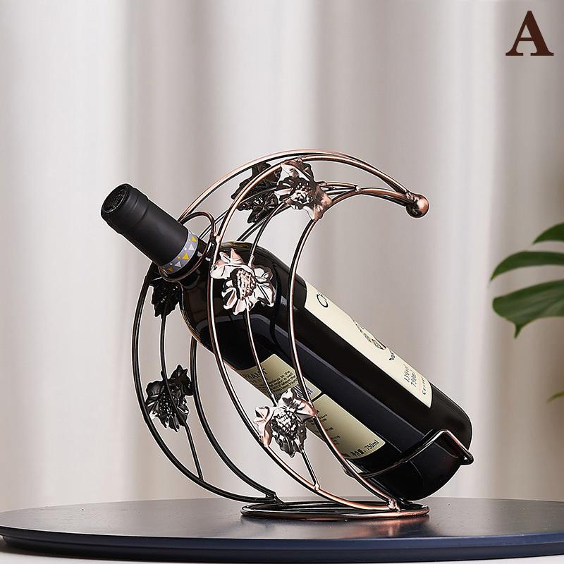 Creative Metal Wine Rack Vintage Wine Bottle Storage And Glass Holder Bar Home Decoration Display Stand