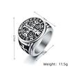 1 шт. Винтажное кольцо Мужское Ши Хип-хоп Трендовое Снежинка Руна Рыцарь Компас Множество Узоров Цинковый Сплав Антикварные Ювелирные Изделия