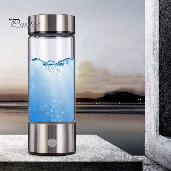 1 Set 420ML Hydrogen Water Bottle USB Charging Portable Hydrogen Water Generator for Home Office Travel