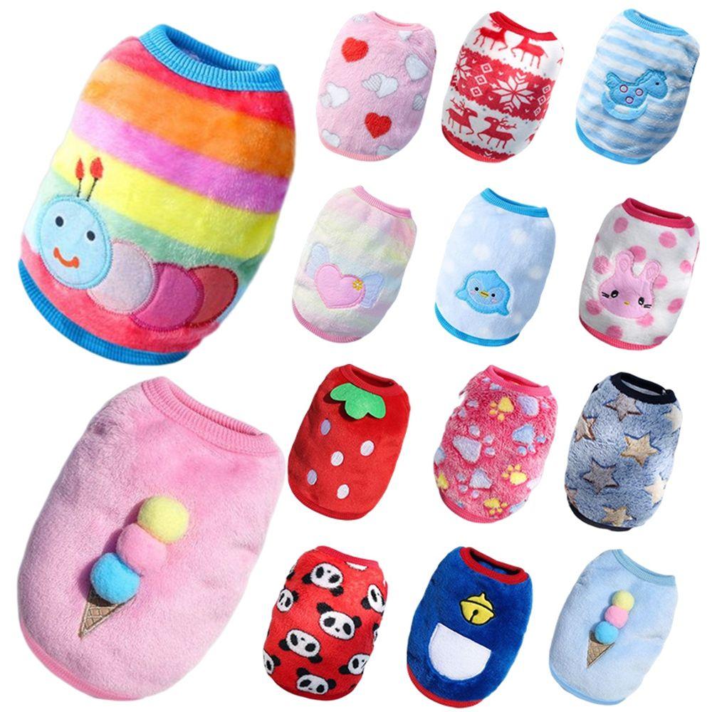 Warm Soft Cartoon Winter Yorkshire Pet Dog Clothes Dog Sweater For Small Dogs Dog Vest