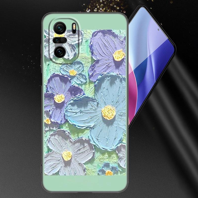 Чехол для телефона с тиснением в виде цветка для Xiaomi Mi POCO X3 NFC GT M4 M3 12 11T 10T Pro A3 11 Lite NE 5G 12X 11i F3 Мягкий черный чехол из ТПУ