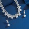 Elegant Pearl Jewelry Set Multi-layer Rhinestone Choker Fashion Pearl Dangle Earrings  Daily