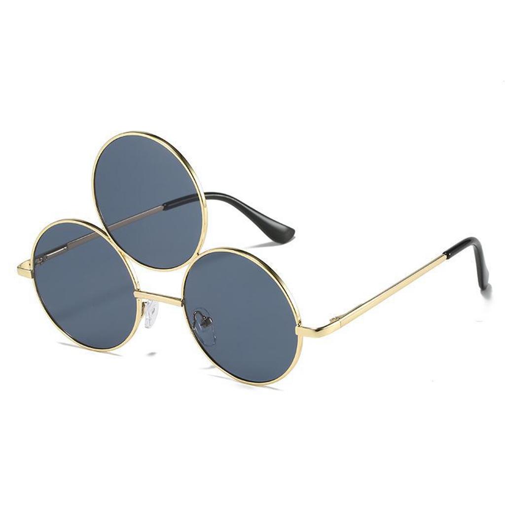 Colorful Three Round Frame Sunglasses Fashion Glasses Adult Outdoor Christmas Party Taking Photo Shopping Sunglasses