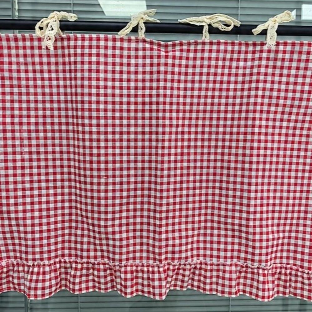 Printed Pattern Xmas Oven Decor Curtain Ribbon Ties Kitchen Decor Protective Curtain Home Party