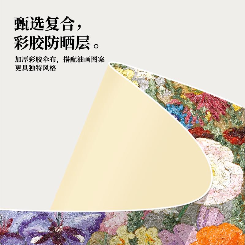 16-жильный алюминиевый сплав цветной клей тройной зонтик солнечный и дождливый ретро масляная живопись солнечный зонт зонтик