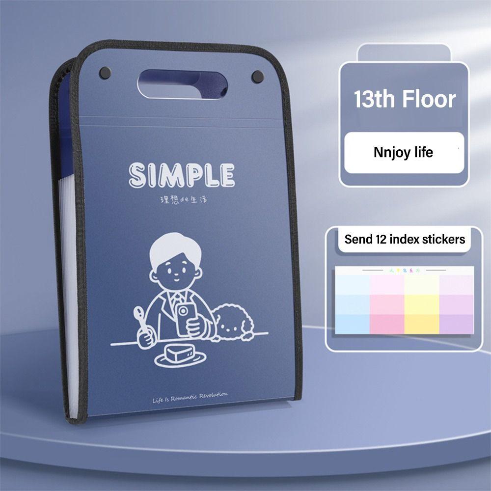 13 Pockets Test Paper Storage Folder With English Letter Pattern File Organizer Portfolio