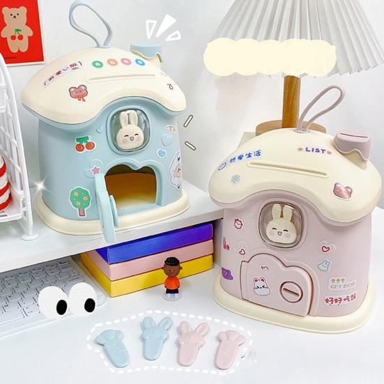 Piggy Bank Creative Shape Adorable Appearance Large Capacity Vibrant Color with Keys Save Money Acrylic Cartoon Money Coin Piggy