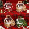 24 Pcs Christmas Gingerbread House Gift Box Paper House Treat Boxes for Holiday Party Favors