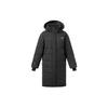 Li Ning Fitness Series Logo Loose White Duck Down Long Down Jacket Winter Women Outerwear Black AYMR158-3