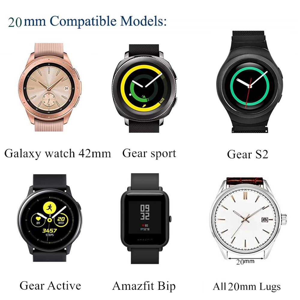 Ремешок 20/22 мм для Galaxy Watch 6 5 4 Classic 46 мм/42/Active Samsung Gear S3/спортивный ремешок из натуральной кожи Huawei Watch GT S 3 2 46