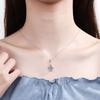 Серебряное колье S925 с муассанитом, маленькой подвеской и изысканной цепочкой для ключиц с позолотой из золота PT950 для женщин