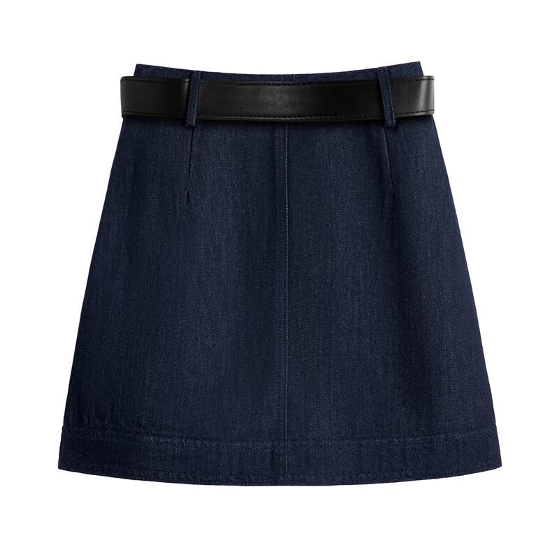 Женская джинсовая юбка А-силуэта с высокой талией, вымытая