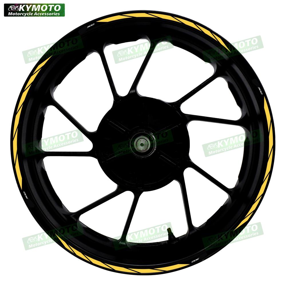 For NINJA300 NINJA 300 EX300 motorcycle accessories 17 inch front and rear wheel decals wheel waterproof reflective stickers