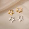 316L Stainless Steel Star Earrings For Women Gold Color Geometric Star Hoop Earring Girl Jewelry Hypoallergenic Accessories