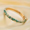 Lightweight Metal Cloisonne Floral Bangle Rhinestone Thin Bracelet  Holiday Presents