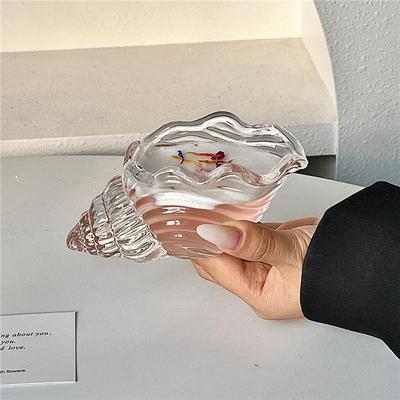Бокал для коктейлей 'Ins Conch' Креативная посуда для соков и напитков Уникальный дизайн Бокал-акцент с прибрежной эстетикой