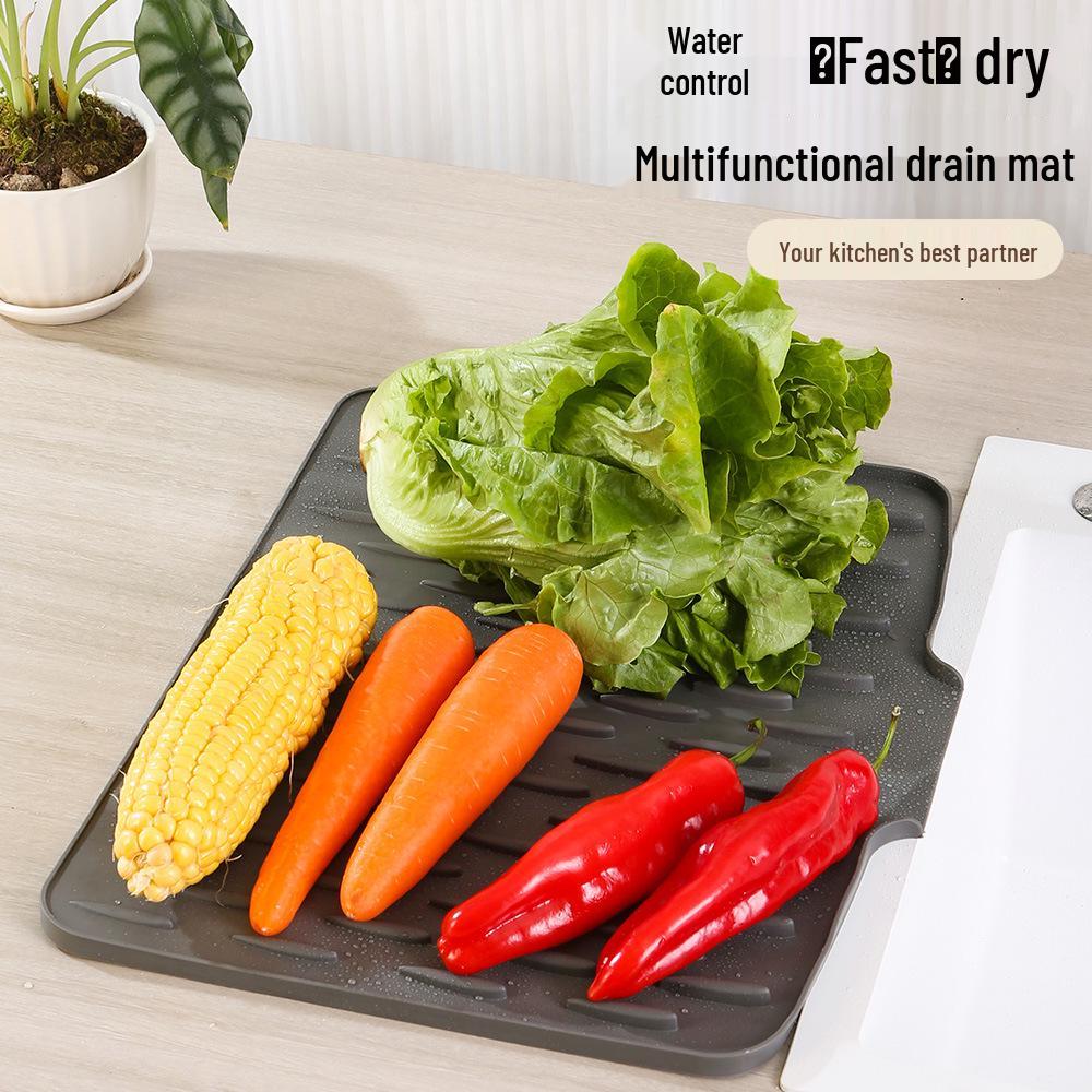Силиконовый коврик для сушки: Универсальная кухонная сушилка и легко моющийся термостойкий коврик на столешницу