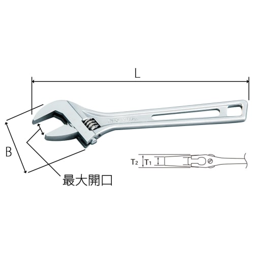 Kyoto Tool (KTC) Adjustable Wrench WMA-200-F