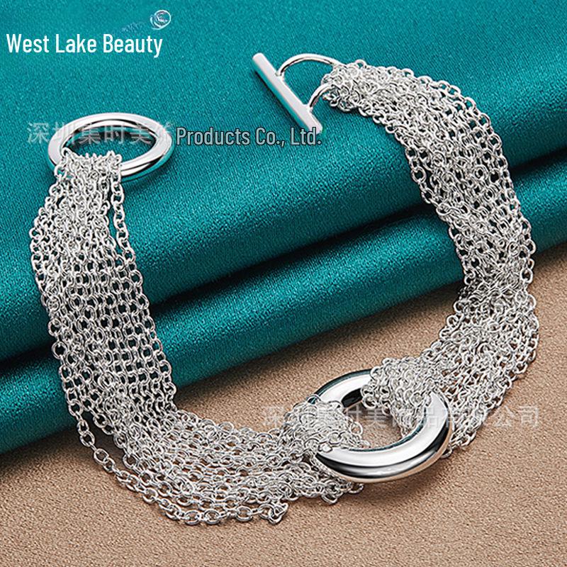 Браслет West Lake Silver Multi-Chain Ring OT Buckle для женщин
