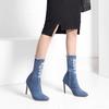 2024 Women's New Denim Elastic Mid-calf Boots Sexy High-heeled Women's Ankle-length Pointed Toe Stiletto Short Boots