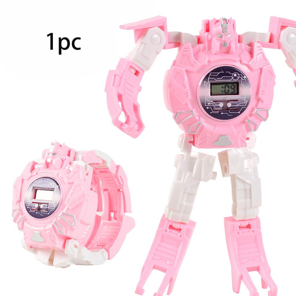 Детская головоломка Уникальные часы Трансформация Мультфильм Робот Электронные часы Игрушка