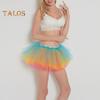Women Mesh Tutu Skirt Lady 5 Layers Tulle Princess Skirts with Elastic Band Adult Female Short Gauze Pettiskirt for Mini Ball Beach Festival Dance