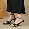 Fashion Gladiator Summer Peep Toe Sandals for Women 2025 Fashion Rivet Decoration Shoes Ladies Elegant High Heel Dress Sandalias