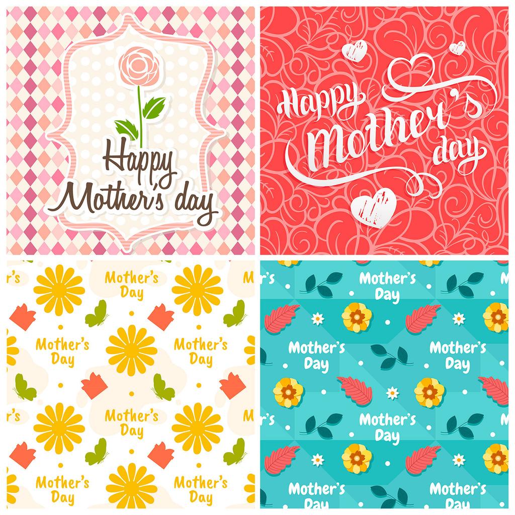 12 Sheets/Pack Mother'S Day Material Paper-Cut Scrapbook Card Pink Background
