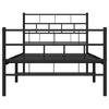 vidaXL Bettgestell mit Kopf- und Fußteil Metall Schwarz 90x200 cm