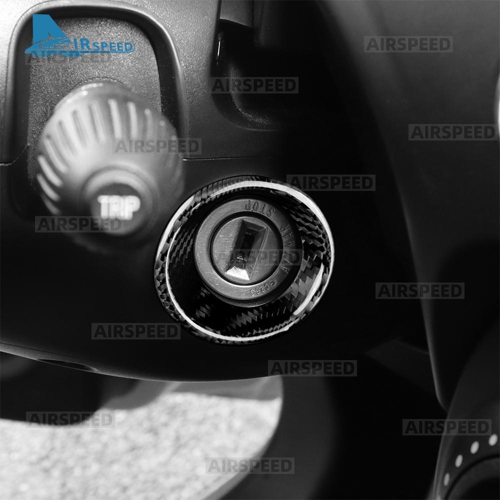 Real Dry Hard Carbon Fiber Sticker For Abarth 595 595C 695 695C 2016 2017 2018 2019-2024 LHD RHD Car Ignition Key Frame Trim
